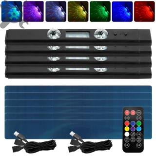 สายไฟ LED RGB ไร้สาย ชาร์จ USB สําหรับตกแต่งภายในรถยนต์ SHOPCYC1237 4 ชิ้น