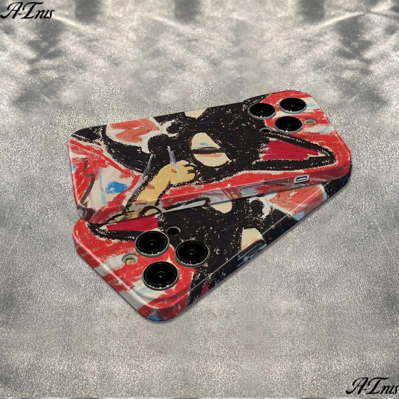 ฟิล์มกันรอยหน้าจอ ลายกราฟฟิตี้แมวดํา กันกระแทก สําหรับ Apple Iphone 14pro 13plus 1211max 78 6ins FE9