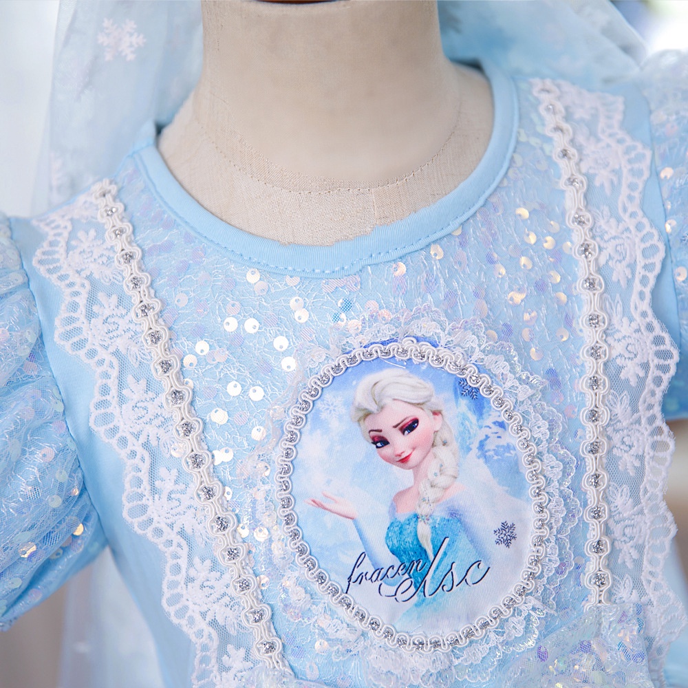 Led Frozen Girls Party Dress Sequined Princess Dress ชุดเดรสเด็กผู้หญิงเด็กวัยหัดเดิน - รูปที่ 4