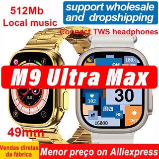 M9 Ultra Max สมาร์ทวอทช์ เข็มทิศ 128MB หน่วยความจําขนาดใหญ่ เชื่อมต่อเพลงท้องถิ่น หูฟัง TWS 100+ กีฬา บันทึกทอง สมาร์ทวอทช์