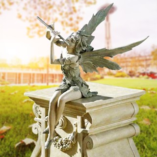 New Sitting Fairy Garden Statue Outdoor Ornament Patio Decor Beauty Sculpture