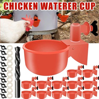 New 12pcs Poultry Chicken Waterer Cup Poultry Waterer Chicken Water Feeder