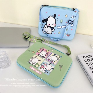 กระเป๋าใส่แล็ปท็อป แท็บเล็ต โน๊ตบุ๊ค หนัง PU กันน้ํา ลาย Pochacco SpongeBob Ipad 11-13 นิ้ว พร้อมสายคล้องคอ