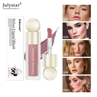 JULYSTAR 5 Colors 3 In 1 Face Liquid Blush Velvet Matte Blusher Face Pigment Lasting Beauty Natural Cream Cheek Tint Orange Peach Blush Face Makeup Women Comestic