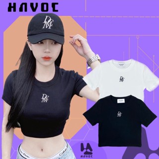 【Havoc】🔹 現貨 DCM / 小標 / JENNIE 似 CK Y2K 短版 顯胸 顯瘦 彈性 螺紋布