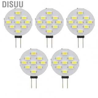 Disuu 5Pcs  Light Bulb 9 Beads 6000K White 180° Beam Angle Bi Pin Base G4