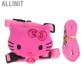 Allinit Pet Fancy Leash Set  Made Of High‑quality Nylon Pink  Harness for Walking Small