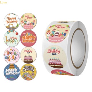 Love สติกเกอร์ Happy Birthday สําหรับตกแต่งสมุดภาพ การ์ด DIY 500 ชิ้น