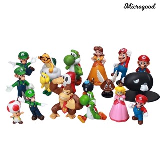 Mig ตุ๊กตาฟิกเกอร์ Super Mario Bros Luigi PVC ขนาดเล็ก ของเล่นสําหรับเด็ก 18 ชิ้น ต่อชุด