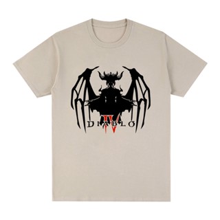 เสื้อยืด ผ้าฝ้าย พิมพ์ลายอนิเมะ Diablo 4 Lilith สไตล์วินเทจ แฟชั่นฤดูร้อน สําหรับผู้ชาย 2023