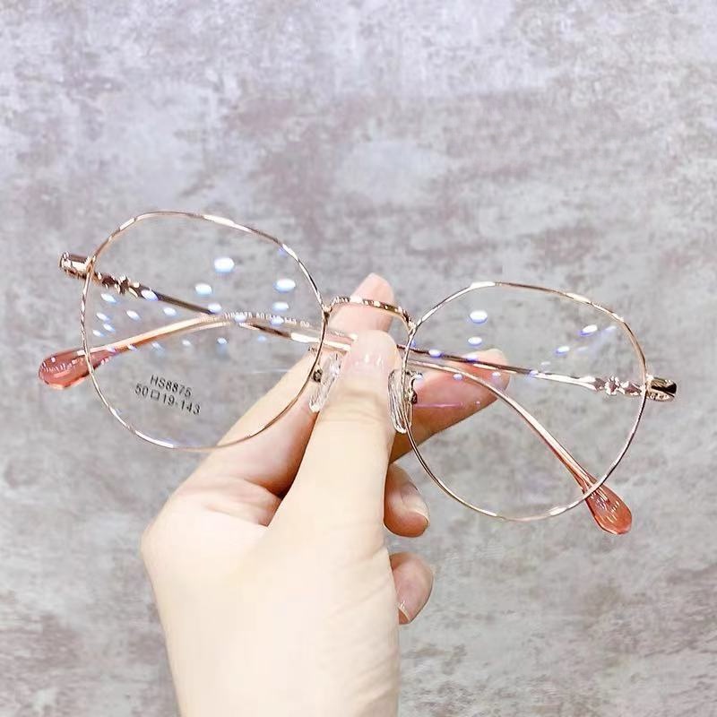 แว่นสายตาสั้น ป้องกันแสงสีฟ้า ดีไซน์ย้อนยุคหลายเหลี่ยม สําหรับผู้ชายและผู้หญิง