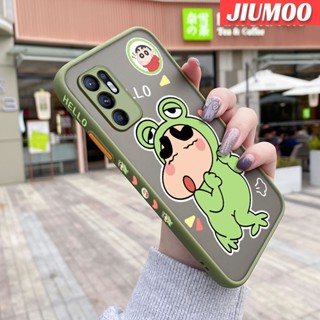 เคสโทรศัพท์มือถือใส ขอบสี่เหลี่ยม กันกระแทก ลายการ์ตูนชินจังซน สําหรับ OPPO Reno 6 4G Reno 6Z 5G