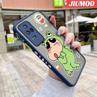 เคสมือถือ แบบใส ขอบสี่เหลี่ยม ลายการ์ตูนชินจัง กันกระแทก สําหรับ Xiaomi Poco F4 Redmi K50 Pro K40s