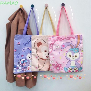 DAMAO กระเป๋าช้อปปิ้งลําลอง ทรงโท้ท ขนาดใหญ่ จุของได้เยอะ ลาย Cinnamoroll สําหรับผู้หญิง