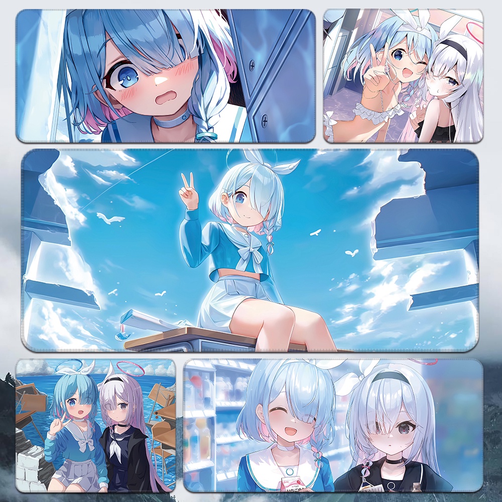 Blue Archive Caina mouse pad oversized Arona anime peripheral keyboard pad desktop pad แผ่นรองเมาส์ 