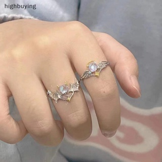 [highbuying] แหวนคู่รัก รูปปีกนางฟ้า และปีศาจ ปรับได้ เครื่องประดับแฟชั่น โรแมนติก ของขวัญวันวาเลน 1 คู่ พร้อมส่ง