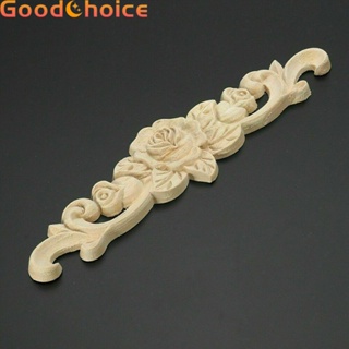 【Good】Wood Applique Flower Pattern Furniture Mouldings Unpainted 1Pcs Corner【Ready Stock】