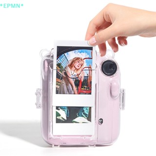 Epmn&gt; ใหม่ กระเป๋าสะพายไหล่ แบบใส พร้อมสติกเกอร์ สําหรับกล้อง Instax Mini 12 1 ชุด