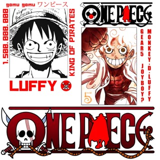 สติกเกอร์ ลายลูฟี่ One Piece มีกาวในตัว สไตล์ญี่ปุ่น DIY สําหรับติดตกแต่งเสื้อผ้า