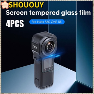 SHOUOUY ฟิล์มกันรอยหน้าจอ HD กันรอยขีดข่วน อุปกรณ์เสริม สําหรับ Insta360 ONE RS 1 นิ้ว 4 ชิ้น