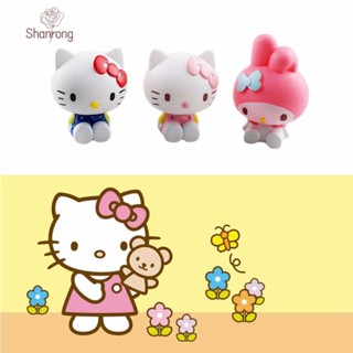 Shanrong ตุ๊กตาหน้ารถ ของเล่นฟิกเกอร์ รูปปั้นการ์ตูน My Melody KT สําหรับตกแต่งบ้าน