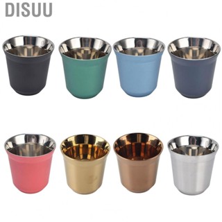 Disuu 80ml 304 Stainless Steel Coffee Mug Double Wall Insulated Heat Resistant