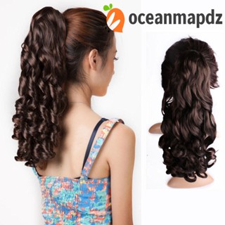 OCEANMAPDZ กิ๊บติดผมหางม้าสังเคราะห์ ทนความร้อน สีน้ําตาล สไตล์เรโทร สําหรับผู้หญิง