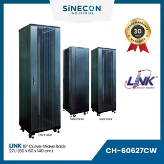 Link(ลิ้งค์) ตู้ Server Rack รุ่น CH-60627CW 19” CURVE-WAVE RACK ขนาด 27U (60 x 60 x 140cm)