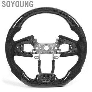 Soyoung Carbon Fiber Steering Wheel Nappa Preforated Leather With Black Stitching Fit for Honda Civic FC Type-R FK8 2016-2020