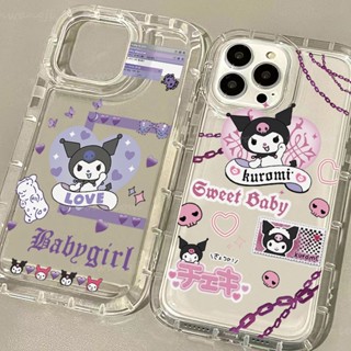 Yiki|เคสโทรศัพท์มือถือแบบนิ่ม ใส ลายการ์ตูนหัวใจ Kuromi สําหรับ Motorola G73 G72 E13 2023 G53 G9 Play G23 G13 G22 E32 G10 G30 E22