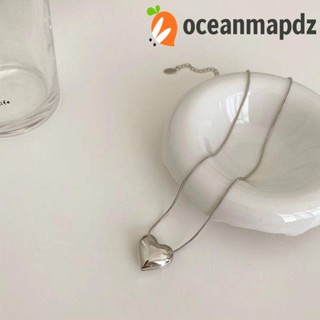 OCEANMAPDZ เครื่องประดับ สร้อยคอ จี้รูปหัวใจ กระดูกงู เหมาะกับของขวัญวันเกิด แฟชั่นสร้างสรรค์ สําหรับผู้หญิง