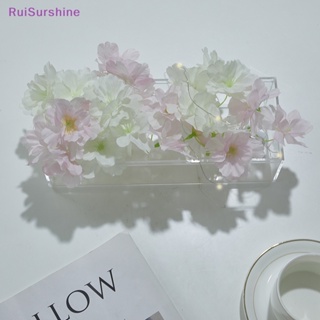 Ruisurshine แจกันดอกไม้อะคริลิคใส ทรงสี่เหลี่ยมผืนผ้า 10 12 14 16 18 หลุม สําหรับโต๊ะอาหาร งานแต่งงาน ใหม่