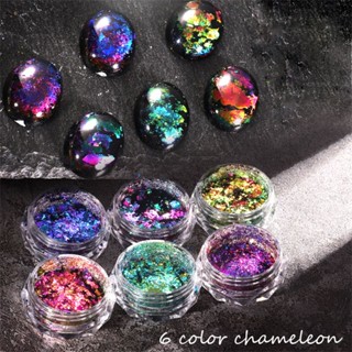 เซ็ตตกแต่งเล็บ Chameleon Nail Glitter Sequins Laser Aurora Chameleon Glitter Irregular Symphony nuuo