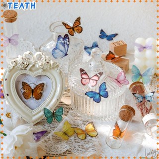 TEAK 40pcs Crafts Decorative Sticker Stationery Decals Butterfly Stickers Transparent Photo Album Diary Handbook Notes Vintage Scrapbooking