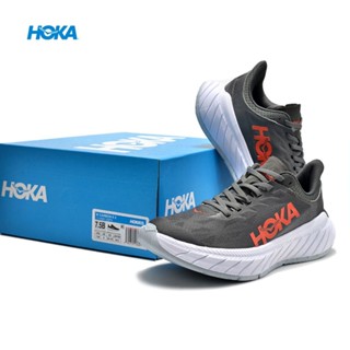 ใหม่ HOKA ONE ONE carbon X2 รองเท้าวิ่ง ดูดซับแรงกระแทก สีดํา สีเทา สีแดง 2023 I1UG