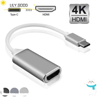 LILY อะแดปเตอร์ USB C เป็น HDMI สายเคเบิล USB Type C เป็น HDMI ความเร็วในการส่งข้อมูลที่รวดเร็ว 4K*2K USB C 3.1 HTV สําหรับ Huawei