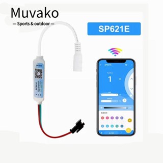 MUVAKO ตัวควบคุมไฟ LED บลูทูธ 3 พิน DC5-24V สําหรับ WS2812B WS2811