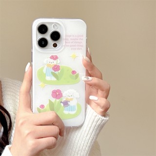 ใหม่ เคสโทรศัพท์มือถือ ซิลิโคน กันกระแทก ลายการ์ตูนกระต่ายน่ารัก สองชั้น สําหรับ iPhone 11 12 13 14promax 14pro 13 12 11 14