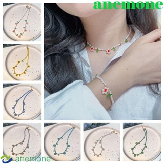 ANEMONE เครื่องประดับ สร้อยคอโชคเกอร์ จี้ดอกไม้ สไตล์โบฮีเมียน สําหรับผู้หญิง Y2K