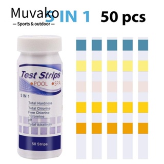 MUVAKO แถบกระดาษทดสอบค่า pH 50ct ขนาดกะทัดรัด คุณภาพดี