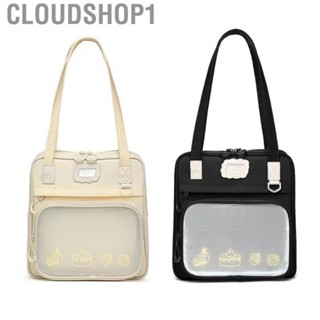 Cloudshop1 Shoulder Bag  Transparent Front Purse Durable Light Weight Large  Nylon for Office