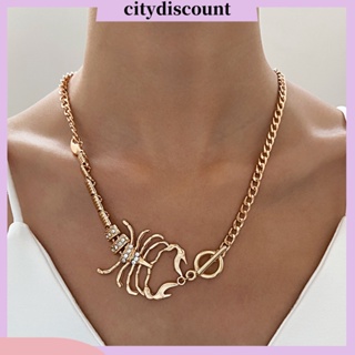 &lt;citydiscount&gt; สร้อยคอ จี้แมงป่อง ฝังพลอยเทียม สไตล์ฮิปฮอป พังก์ เครื่องประดับแฟชั่น สําหรับผู้หญิง