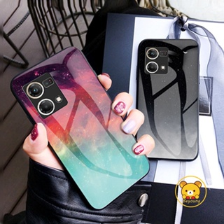 เคสโทรศัพท์มือถือแบบแก้วแข็ง กันกระแทก ลายดาว ท้องฟ้ากลางคืน สําหรับ OPPO Reno 8 4G Reno 7 4G 10x zoom 5 Pro 5G 4 5G 2F 2Z 2 Reno Z