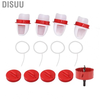 Disuu Gravity Poultry Feeder  Dry  Storage Wide Application Durable 4Pcs Waste Free DIY Chicken for Bucket