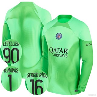 เสื้อยืดแขนยาว ลายทีมผู้รักษาประตู NP2 22-23 Paris Saint-Germain Jersey Letellier Rico Navas พลัสไซซ์ PN2