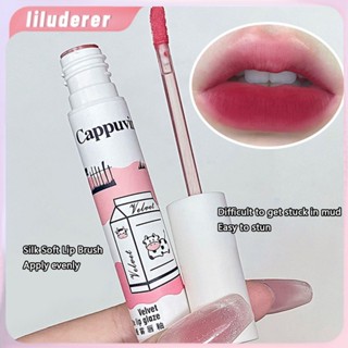 Cappuvini Velvet Mud Matte Lip Glaze Matte Velvet Soft Fog Lip Mud White Grey Pink Parity ลิปสติก HO