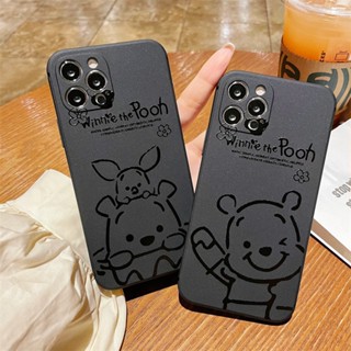 เคสโทรศัพท์มือถือซิลิโคน แบบบางพิเศษ ลายการ์ตูนหมีพูห์ สําหรับ iPhone13 14promax ip11 13mini