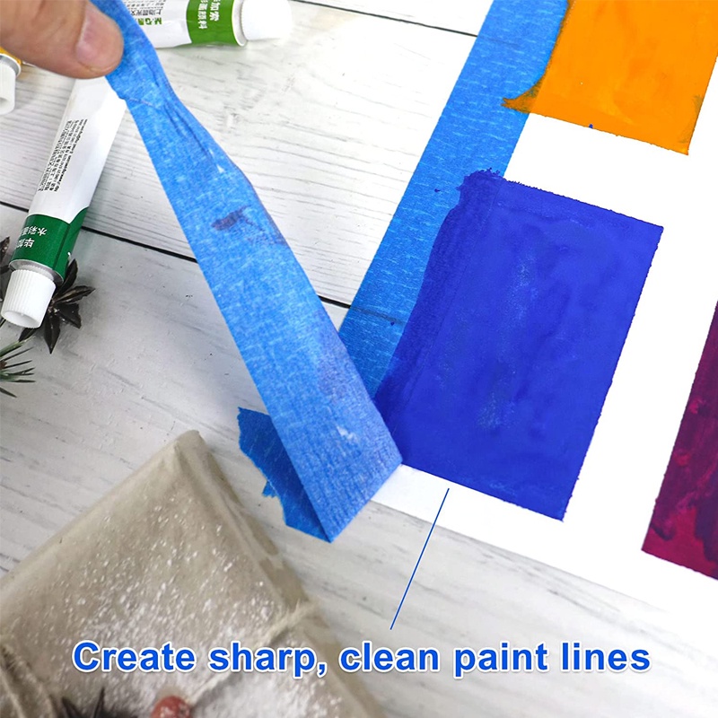 ღ Blue Painters Masking Tape Residue-free And Artisan Grade Wall Trim Tape For Walls Ceilings Finishing DIY Paint Paper Painter Decor Craft - รูปที่ 2