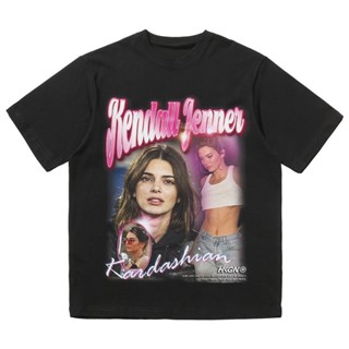 เสื้อยืดคอกลม แขนสั้น พิมพ์ลาย Kendall Jenner แฟชั่นฤดูร้อน สําหรับผู้ชาย และผู้หญิงS-5XL