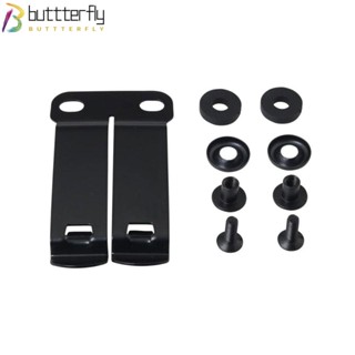 Buttterfly คลิปหนีบเข็มขัด โลหะ สีดํา พร้อมสกรู